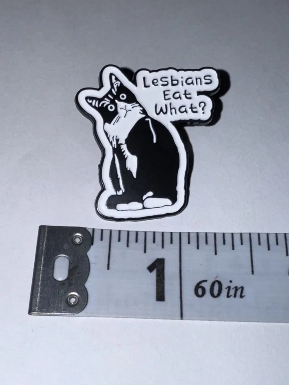 Lesbians Eat What? Cat Kitten Pin Brooch